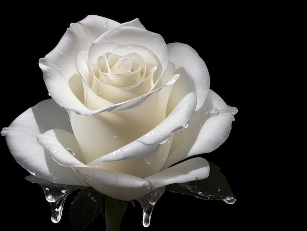 Image og a White rose wet with water