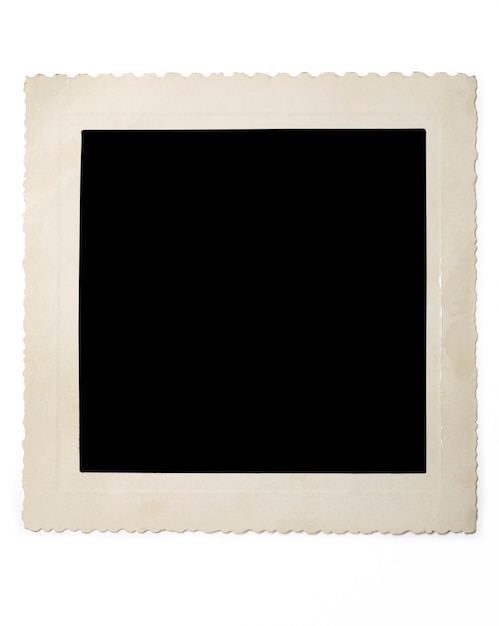 Photo image of old blank photo with shadow on white surface