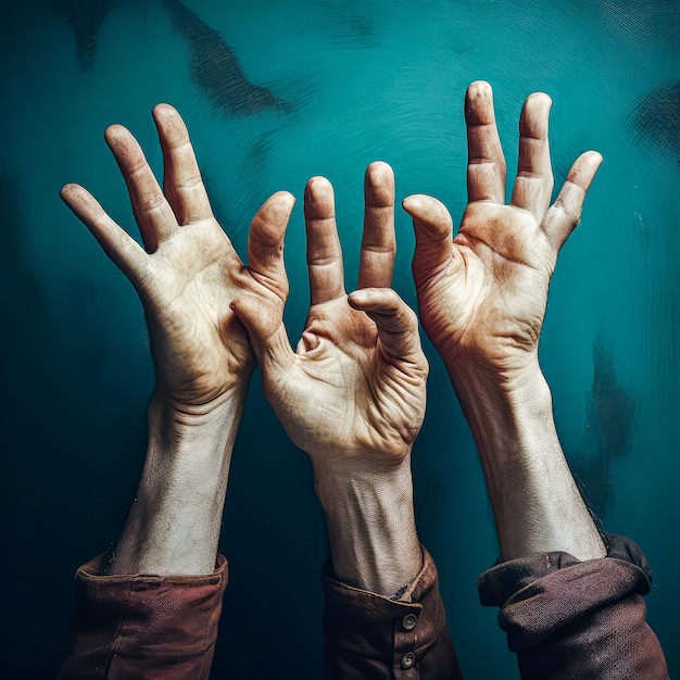 Image of an old caucasian man's wrinkled hand holding a thumb up representing support and aging