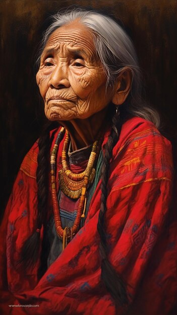An image of an old woman by person