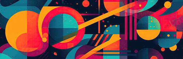 An Image Of Overlapping Abstract Shapes In Bright And Bold Colors Background Generative AI