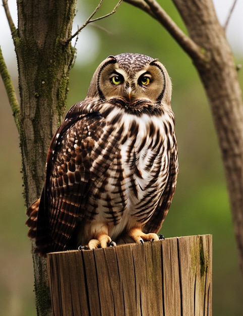 Image of an owl head with beautiful bright colors on white background Birds Wildlife Animals