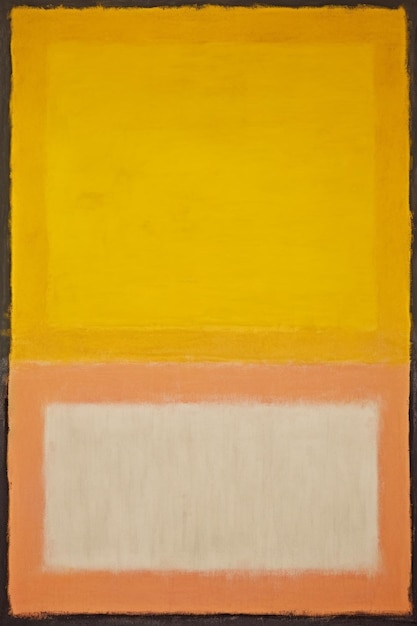 An image of a painting with a yellow and white rectangle generative ai