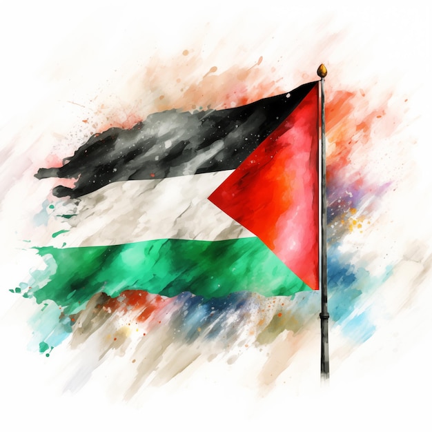 Foto un'immagine della bandiera palestinese palestina libera gaza arte astratta rosso verde nero guerra in medio oriente