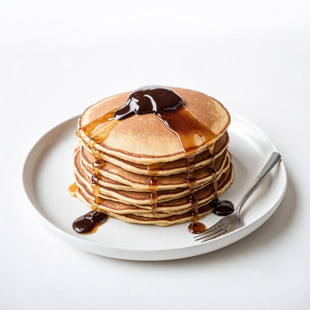 Photo image of pancakes on white background