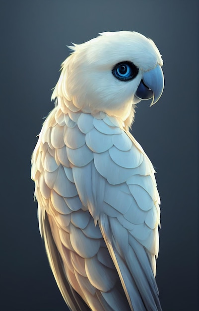 Image of a parrot drawn in Pixar style