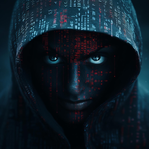 an image of a person wearing a hoodie with binary code on it