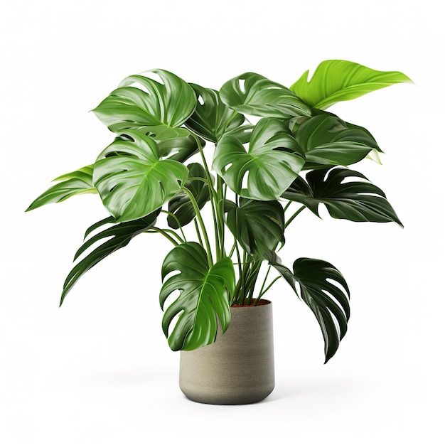 Image of philodendron on white background Nature Illustration Generative AI