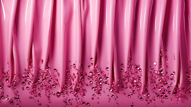 Image of pink shiny drops on a pink background in a luxurious drapery Generative AI