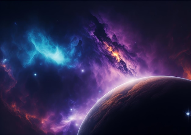 An image of a planet with purple and purple colors.