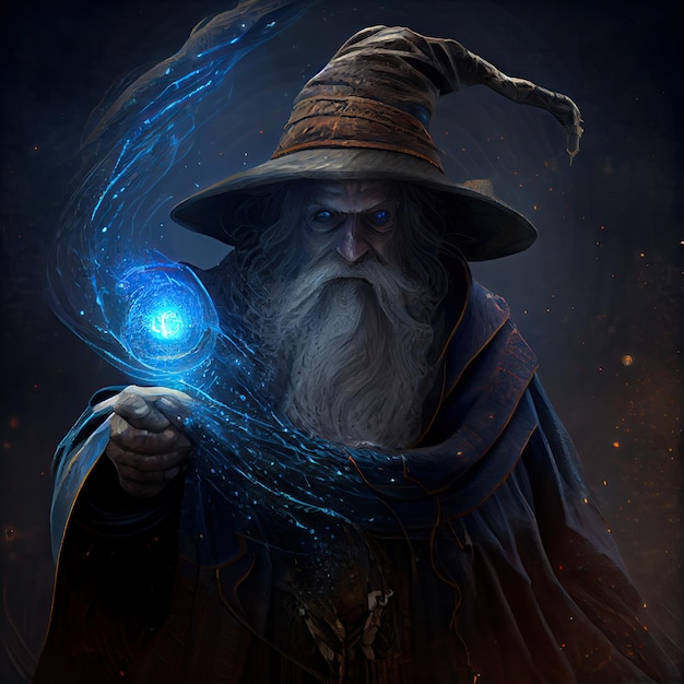 An image of a powerful wizard creating magic Generative AI