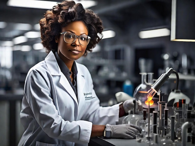 image of a proud Black scientist