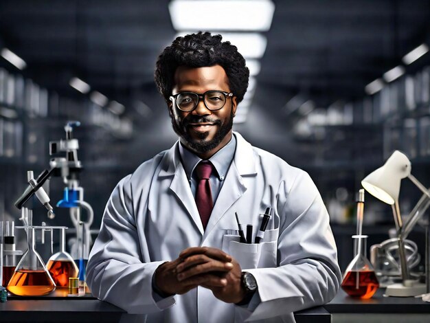 image of a proud Black scientist