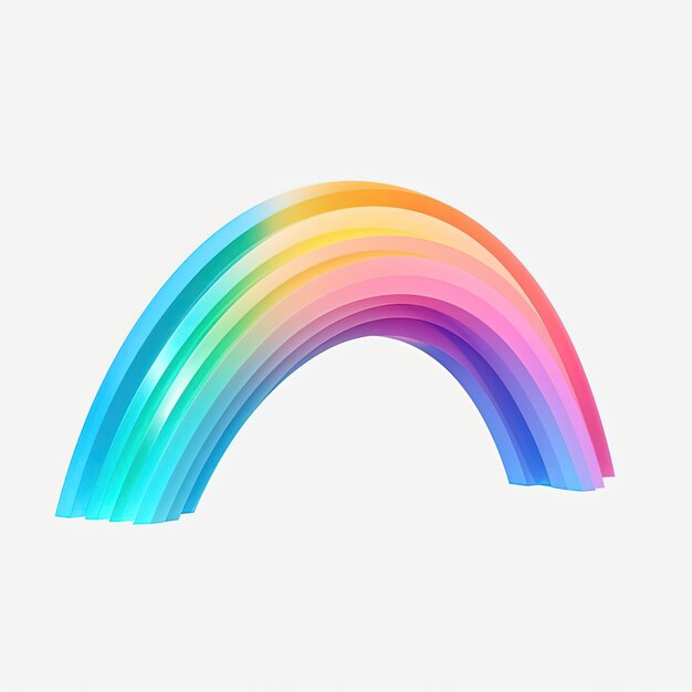 изображение радуги с прозрачным фоном в стиле плоского затенения