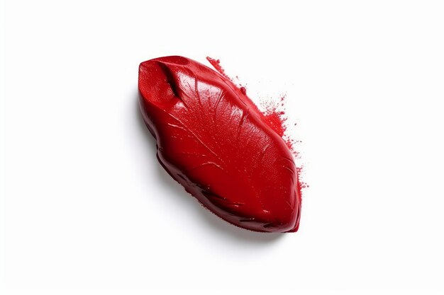 Image of Red lipstick glossy texture in heart shape generative AI