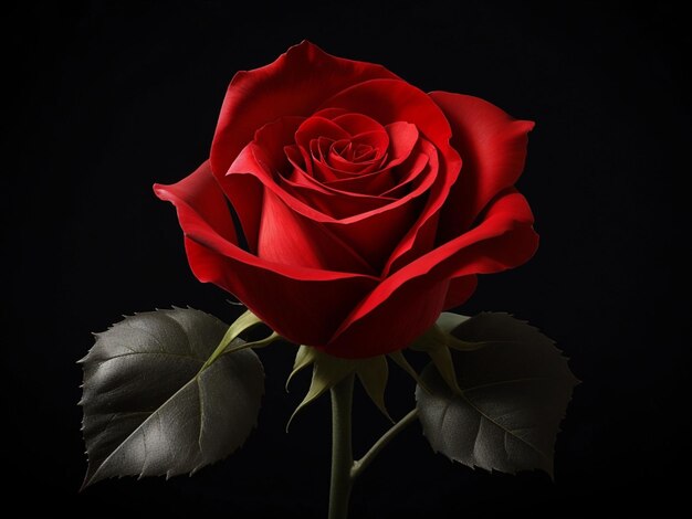 Image of a red Rose on black background