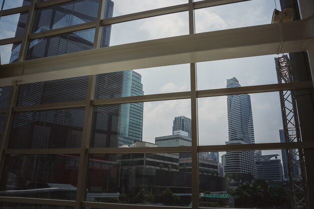 Image Of Reflection Glass Wall In Morden Office Building