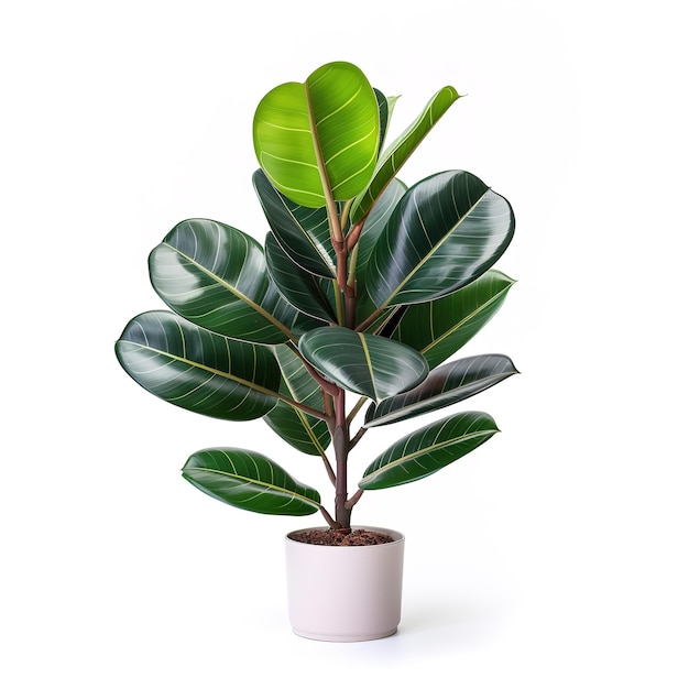 Image of rubber plant on white background Nature Illustration Generative AI