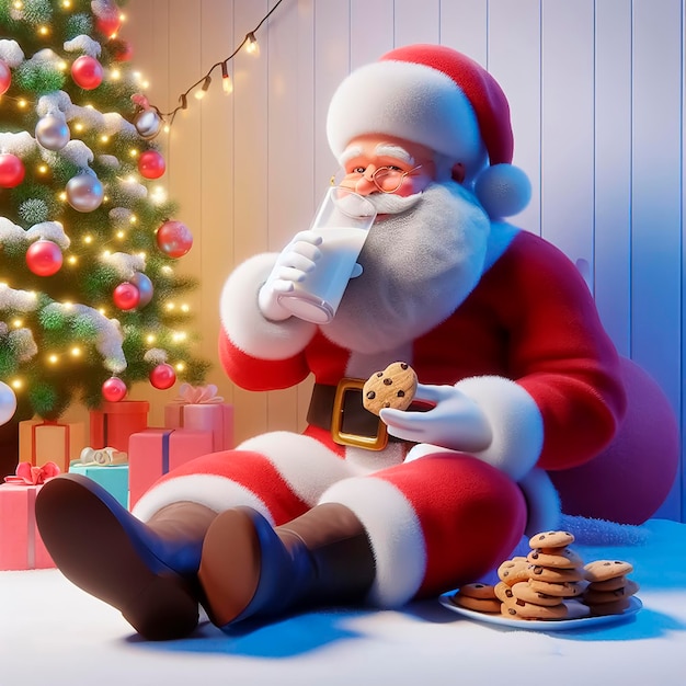 Photo image of santa claus at christmas