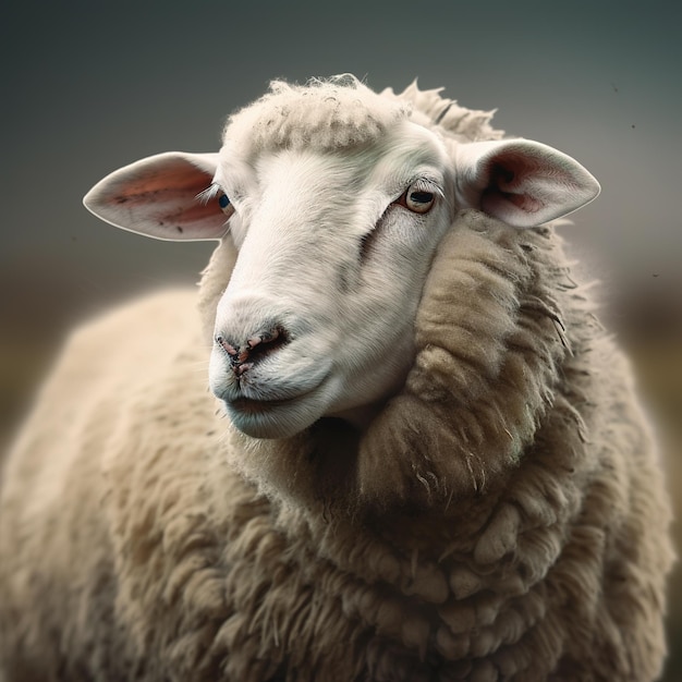 Image of sheep on nature background Farm animals Illustration generative AI