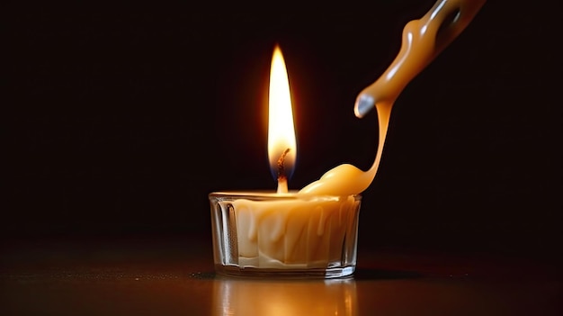 image of a shining candle on a plain background