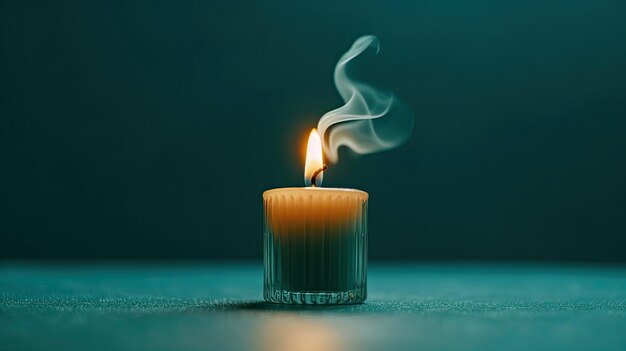 image of a shining candle on a plain background