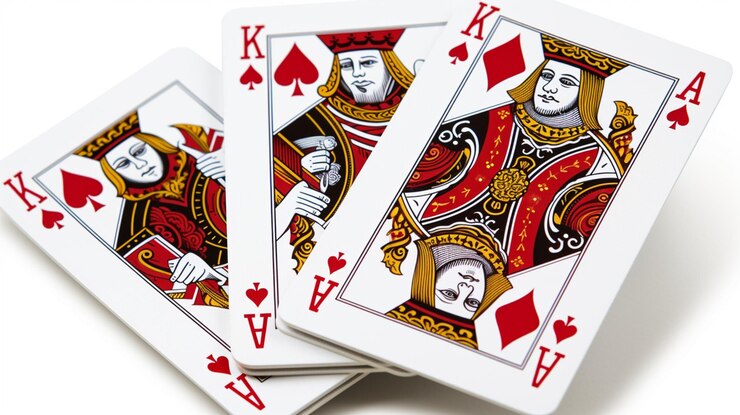 Photo the image showcases a contemporary deck of playing cards