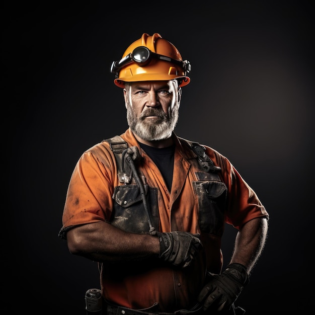 The image showcases a miner in a mining environment highlighting the challenging and