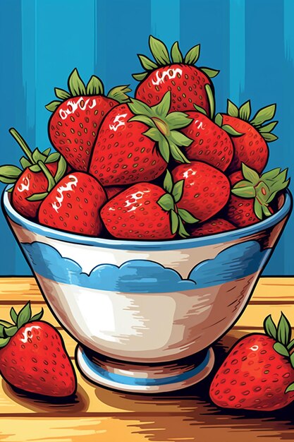 An image showcasing a bowl of fresh ripe strawberries