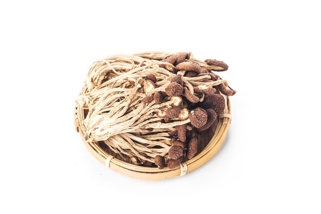 An image showing some dried oriental willow mushrooms,