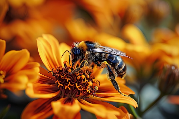 The image shows a bee on a flower for some reason