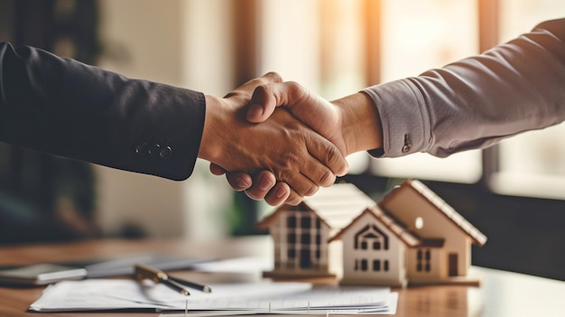 Image shows two architects shaking hands as they close a deal GENERATE AI