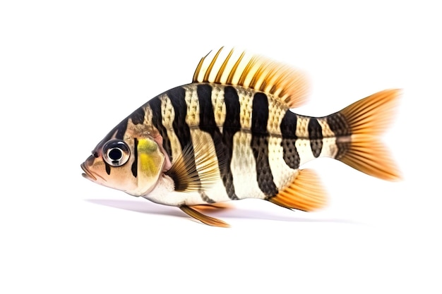 Image of siamese tigerfish on a white background Underwater animals Fishs Illustration Generative AI