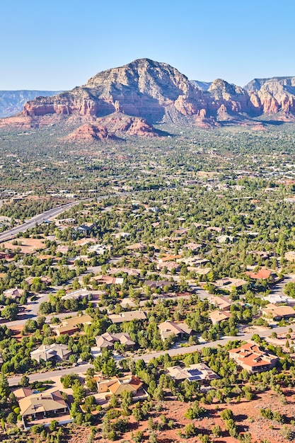 Image of Small desert town next to the mountains