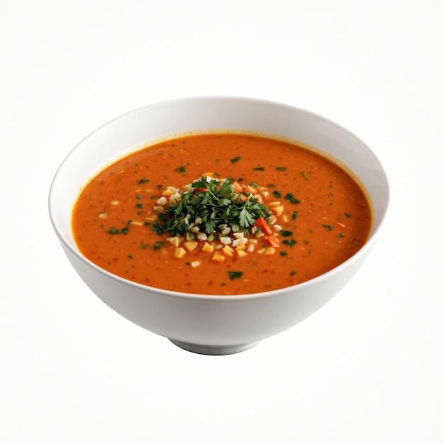 Photo image of soup on white background