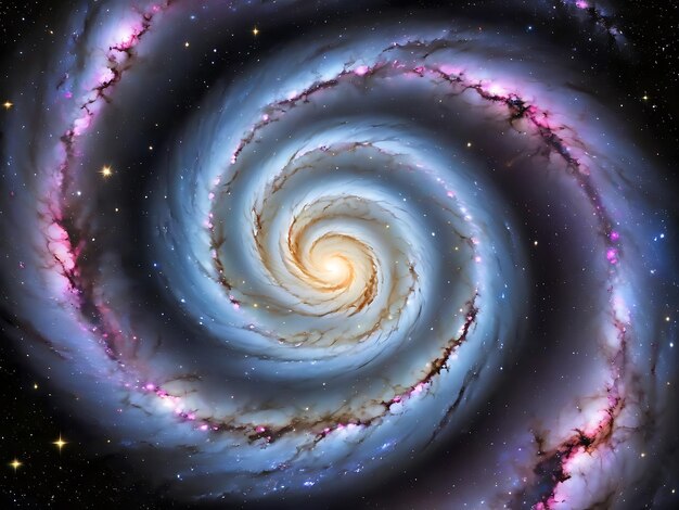 Photo an image of a spiral galaxy with stars in the background on a galaxy looking background