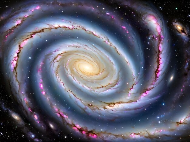 Photo an image of a spiral galaxy with stars in the background on a galaxy looking background