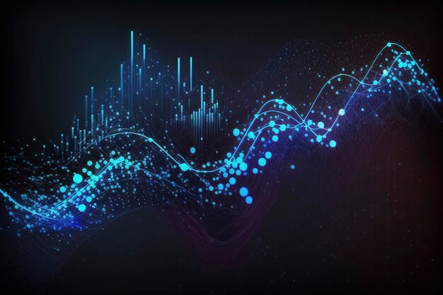 Photo image of stock market graph, stop loss entry candles, take profit, profit and loss graph of the stock market created with generative ai technology