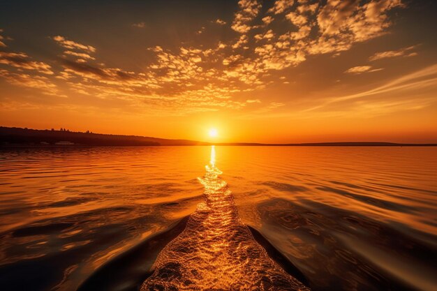 An image of a sunset over the water