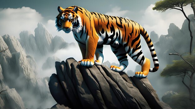 image of tiger in fabulous pose