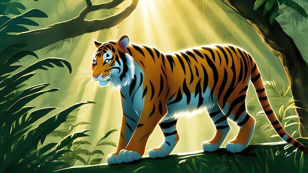 изображение тигра в сказочной позе
