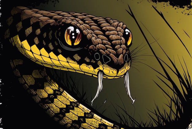 Image of a tiger snake up close