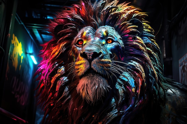 The image of a tough lion