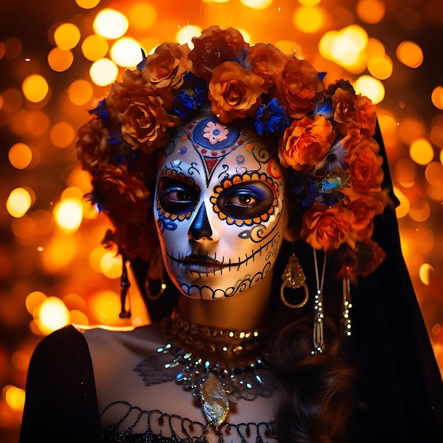 Premium AI Image | image of a traditional catrina face woman