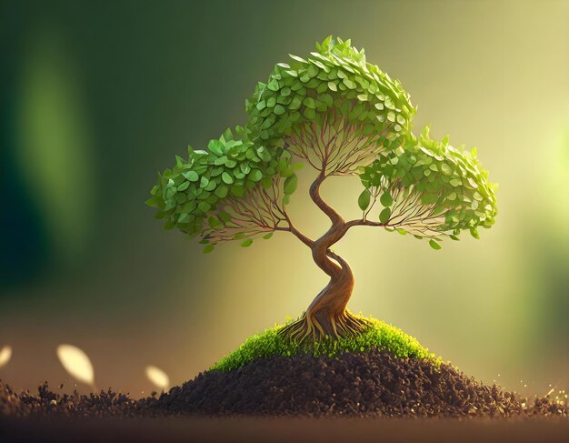 an image of a tree growing