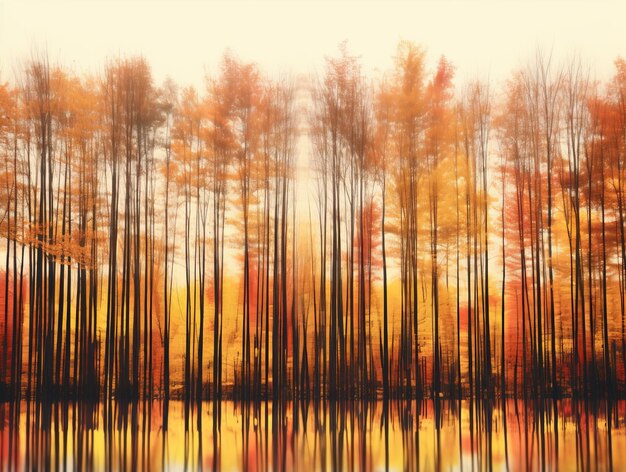 Photo an image of trees reflected in water