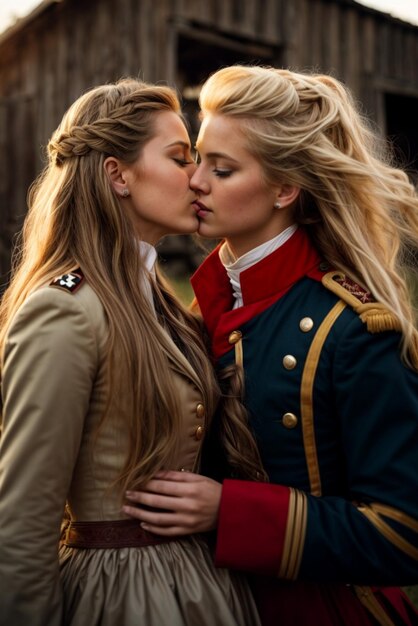 Image of two female in love International KissingDay