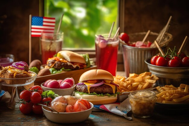 7月4日の典型的な食べ物の画像