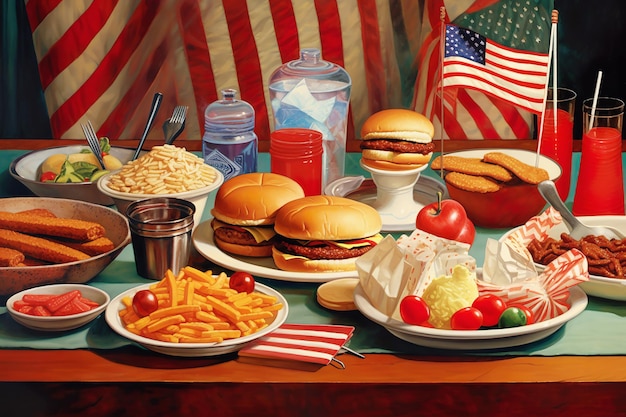 Image of typical food for fourth of july