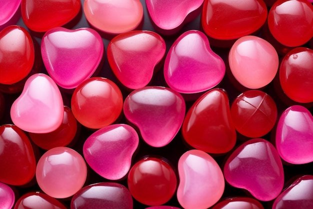 Foto immagine di san valentino con artigianato d'amore di cuore su sfondo rosa